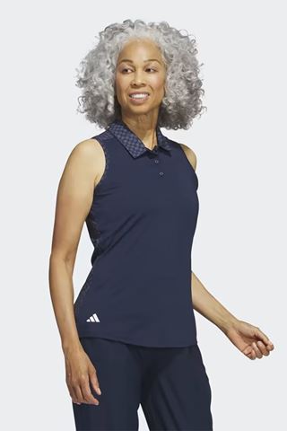 Picture of adidas Women's Ultimate 365 Print Sleeveless Polo - Collegiate Navy / Shadow