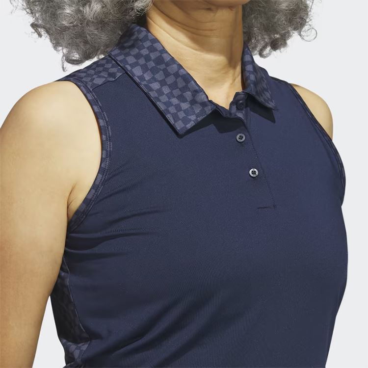 Picture of adidas Women's Ultimate 365 Print Sleeveless Polo - Collegiate Navy / Shadow