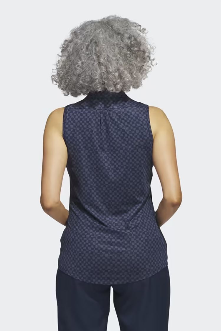 Picture of adidas Women's Ultimate 365 Print Sleeveless Polo - Collegiate Navy / Shadow