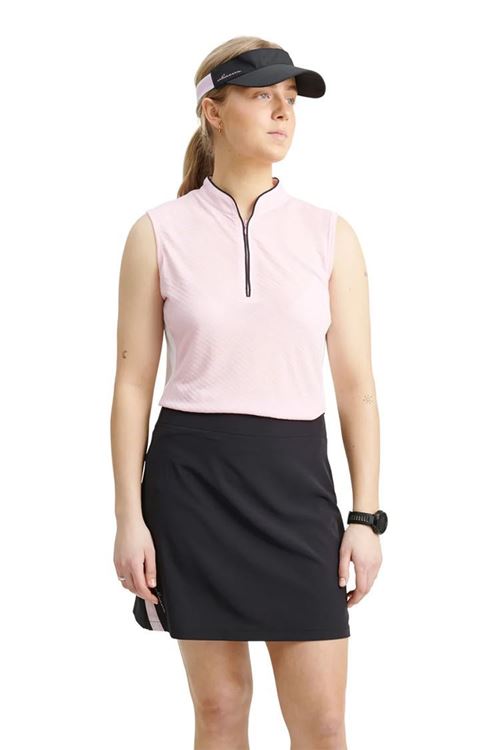 Abacus Ladies Erin Sleeveless Polo Shirt Begonia / White 2696