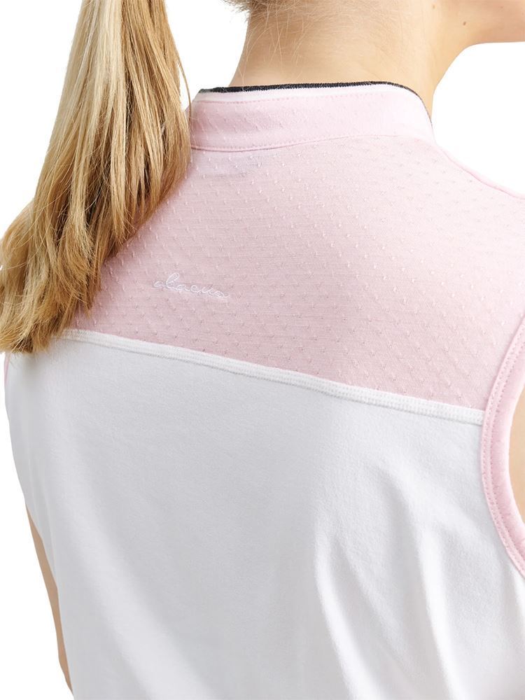 Picture of Abacus Ladies Erin Sleeveless Polo Shirt - Begonia / White