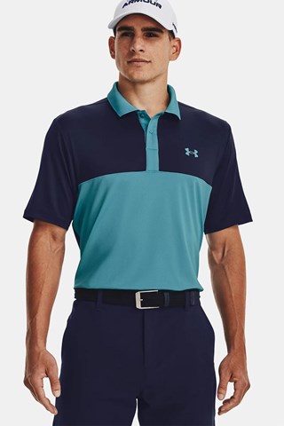 Picture of Under Armour zns Men's UA Performance 3.0 Colour Block Polo - Static Blue / Midnight Navy 433