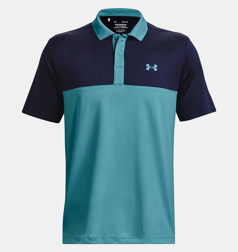 Picture of Under Armour zns Men's UA Performance 3.0 Colour Block Polo - Static Blue / Midnight Navy 433
