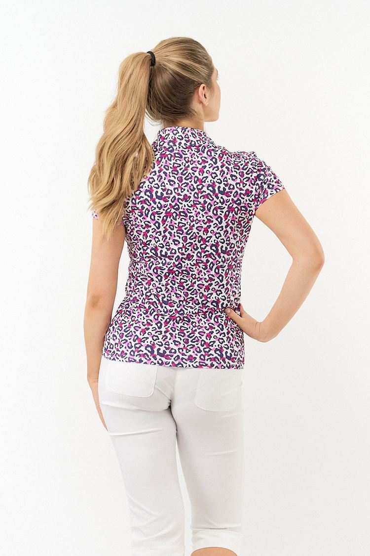 Picture of Pure Golf zns Ladies Rise Cap Sleeve Polo Shirt - Leo Pop