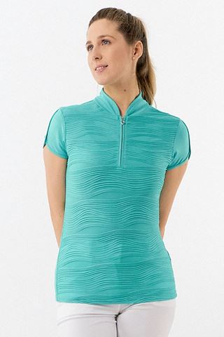 Picture of Pure Golf Ladies Cove Cap Sleeve Polo Shirt - Ocean Blue