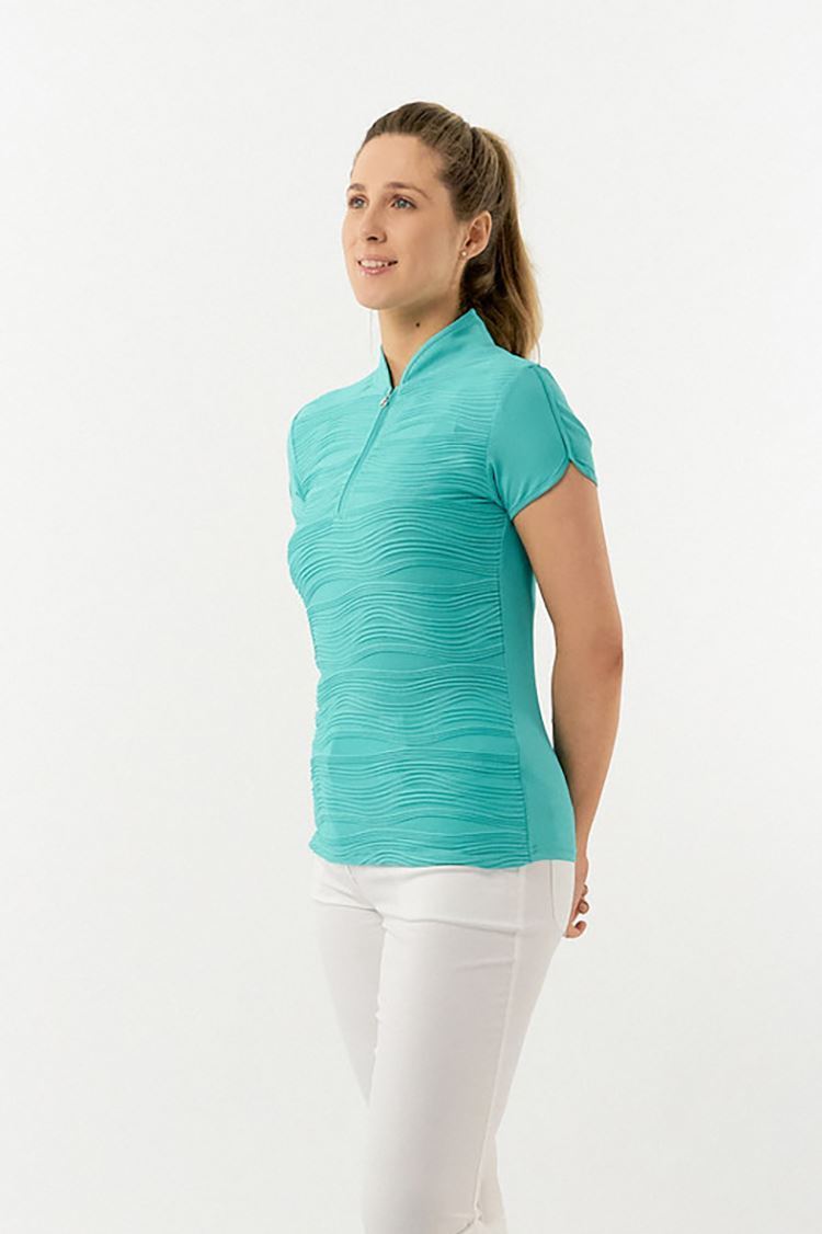 Picture of Pure Golf Ladies Cove Cap Sleeve Polo Shirt - Ocean Blue