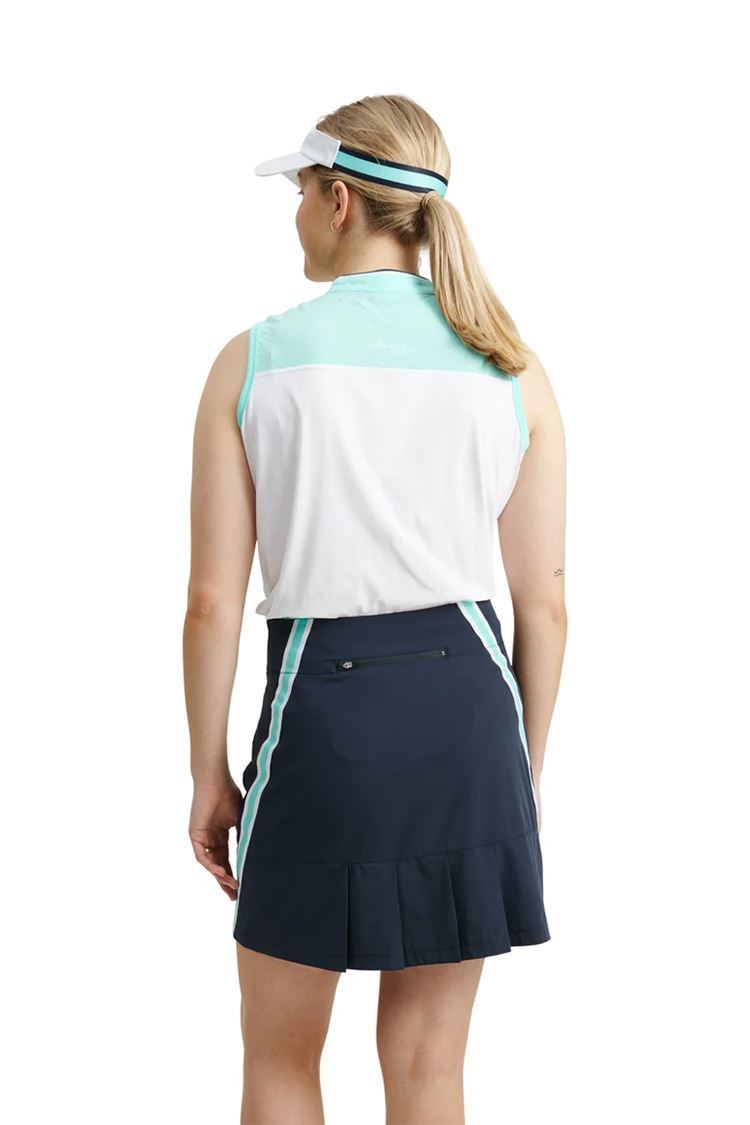 Picture of Abacus Ladies Erin Sleeveless Polo Shirt - Aqua / White