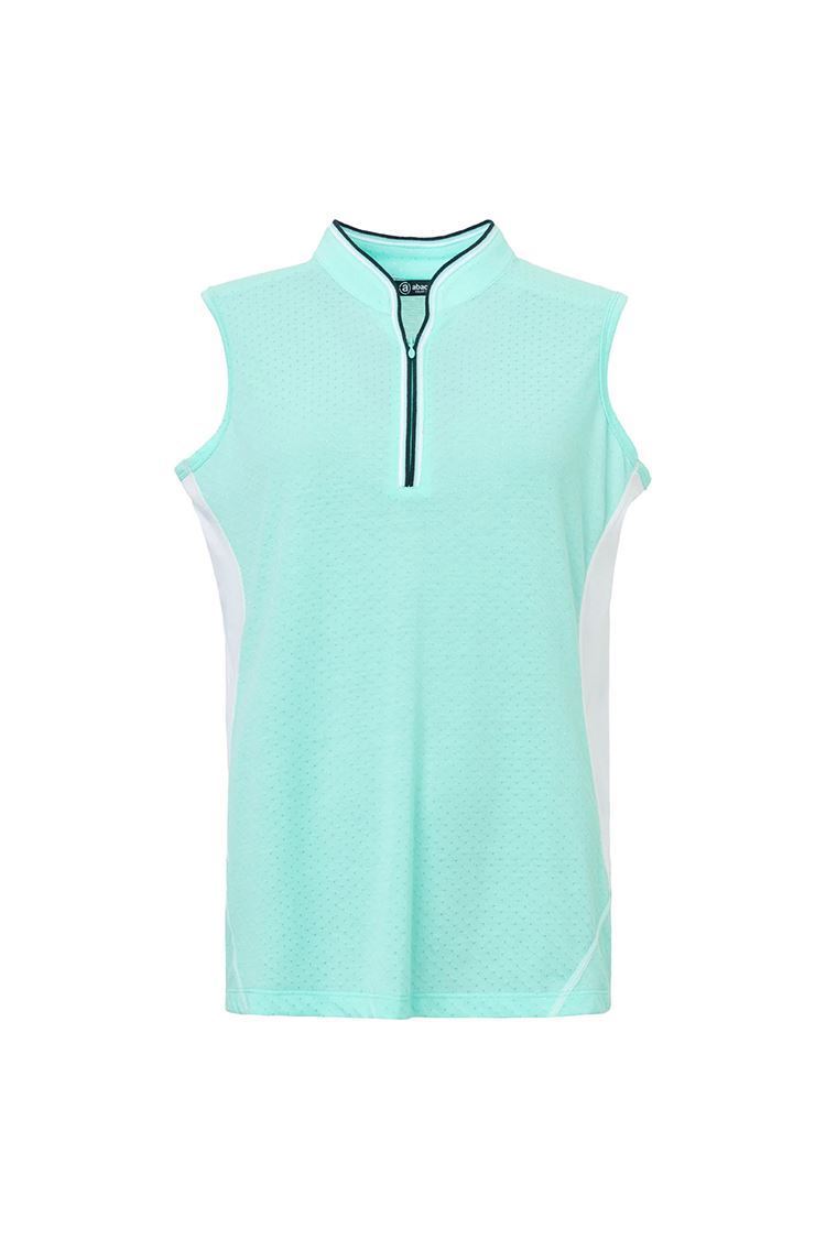 Picture of Abacus Ladies Erin Sleeveless Polo Shirt - Aqua / White