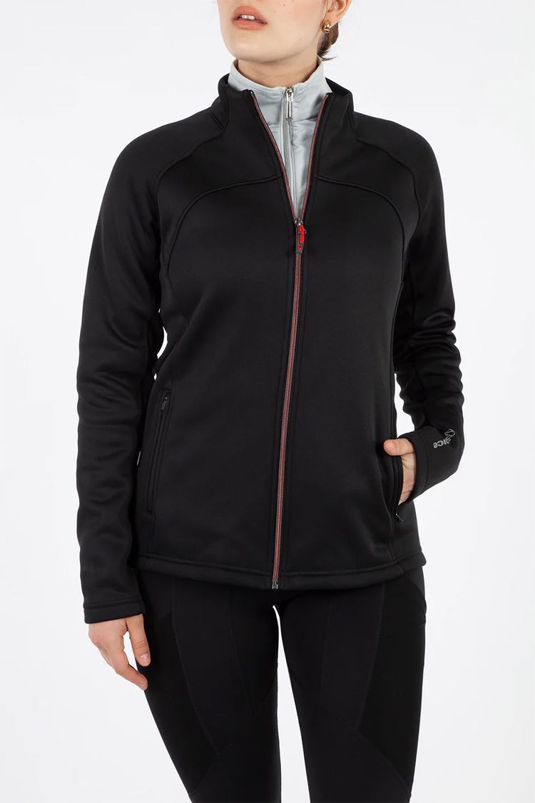 Picture of Sunice Ladies Serena Thermal Fleece Jacket - Black / Real Red 0258