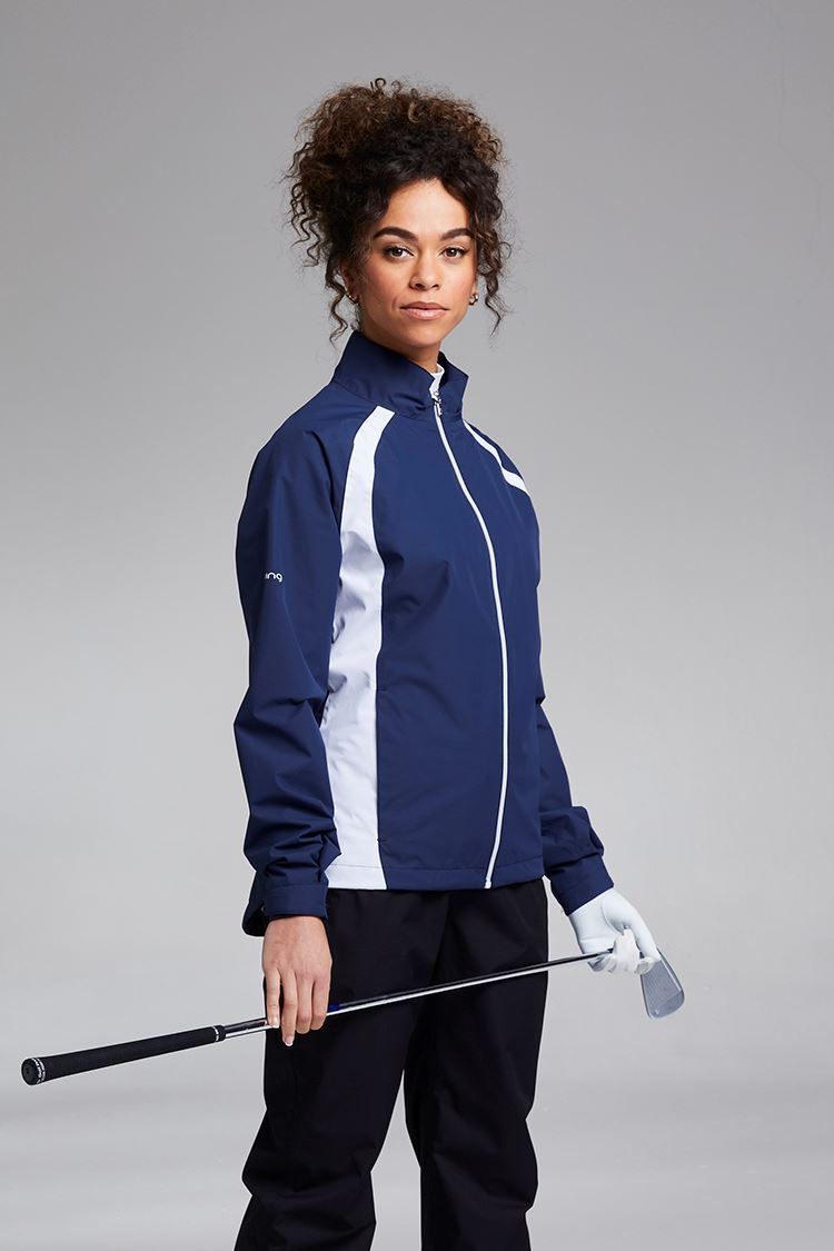 Picture of Ping Ladies Freda Waterproof Jacket - Oxford Blue / White