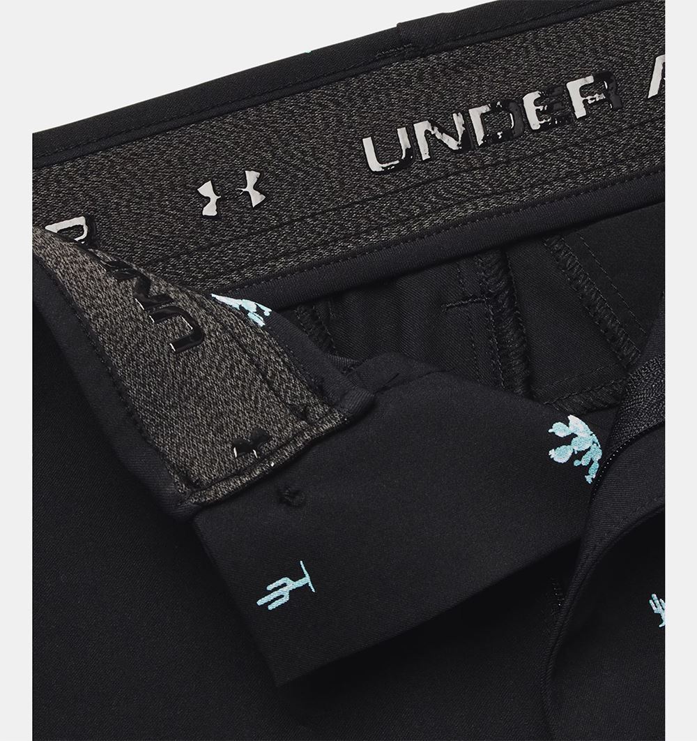 Picture of Under Armour zns Men's UA Drive Printed Taper Shorts - Black / Blue Foam 001