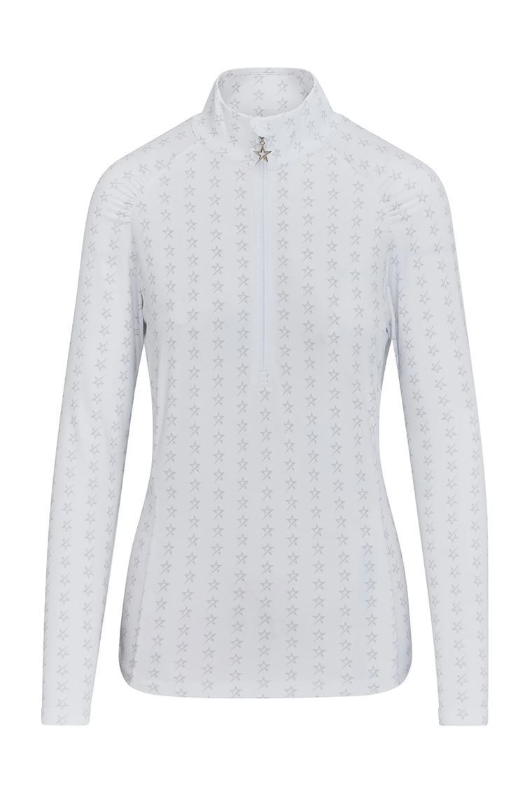 Picture of Swing out Sister zns Ladies Stardust 1/4 Zip Top - White Magic Stars