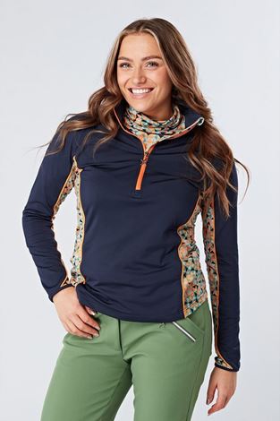 Show details for Swing out Sister Ladies Sophie 1/4 zip Midlayer - Apricot Pattern