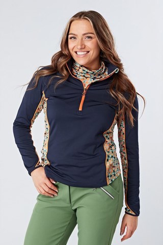 Picture of Swing out Sister zns Ladies Sophie 1/4 zip Midlayer - Apricot Pattern