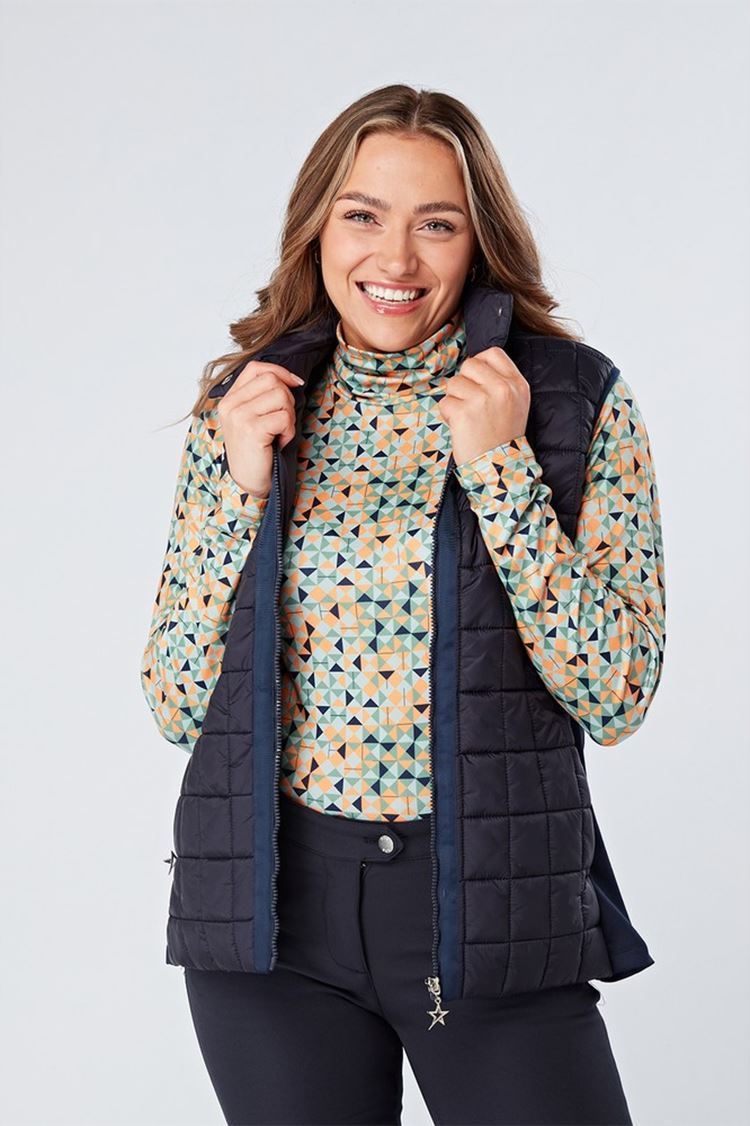 Picture of Swing out Sister Ladies Ada Roll Neck Top - Apricot Pattern