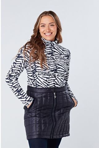 Picture of Swing out Sister Ladies Ada Roll Neck Top - Navy / White Pattern