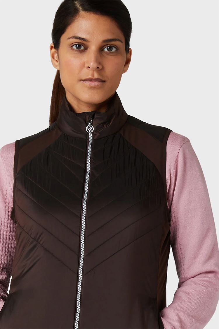 Picture of Callaway zns Ladies Chev Primaloft Gilet / Vest - Chicory Coffee