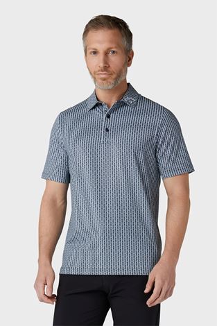 Show details for Callaway Men's Chev and Ball All Over Print Polo Shirt - Caviar 002