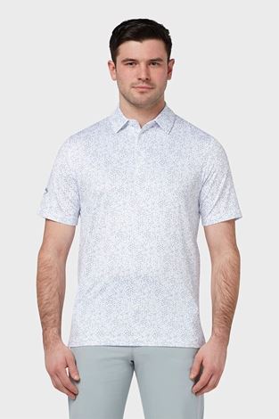 Show details for Callaway Men's All Over Chev Print Polo Shirt - Bright White 100