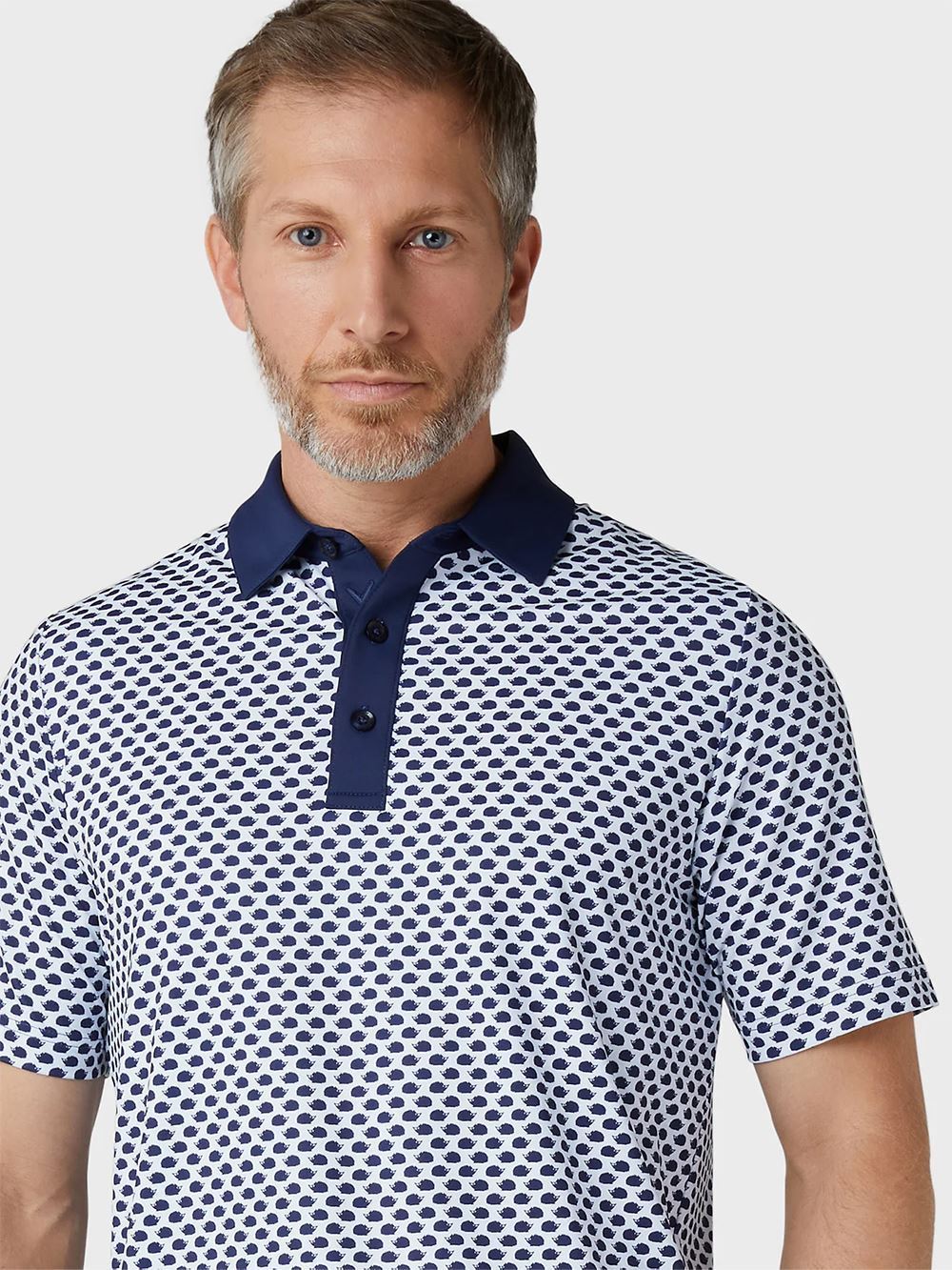 Picture of Callaway zns Men's Hedgehog Print Polo Shirt - Peacoat 410