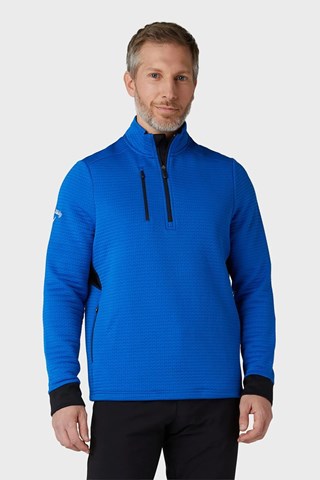 Callaway ZNS Men s Midweight Textured Quarter Zip Lapis Blue CGKFD038