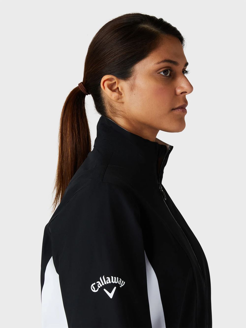 Picture of Callaway zns Ladies Liberty Waterproof Jacket - Brilliant White / Caviar