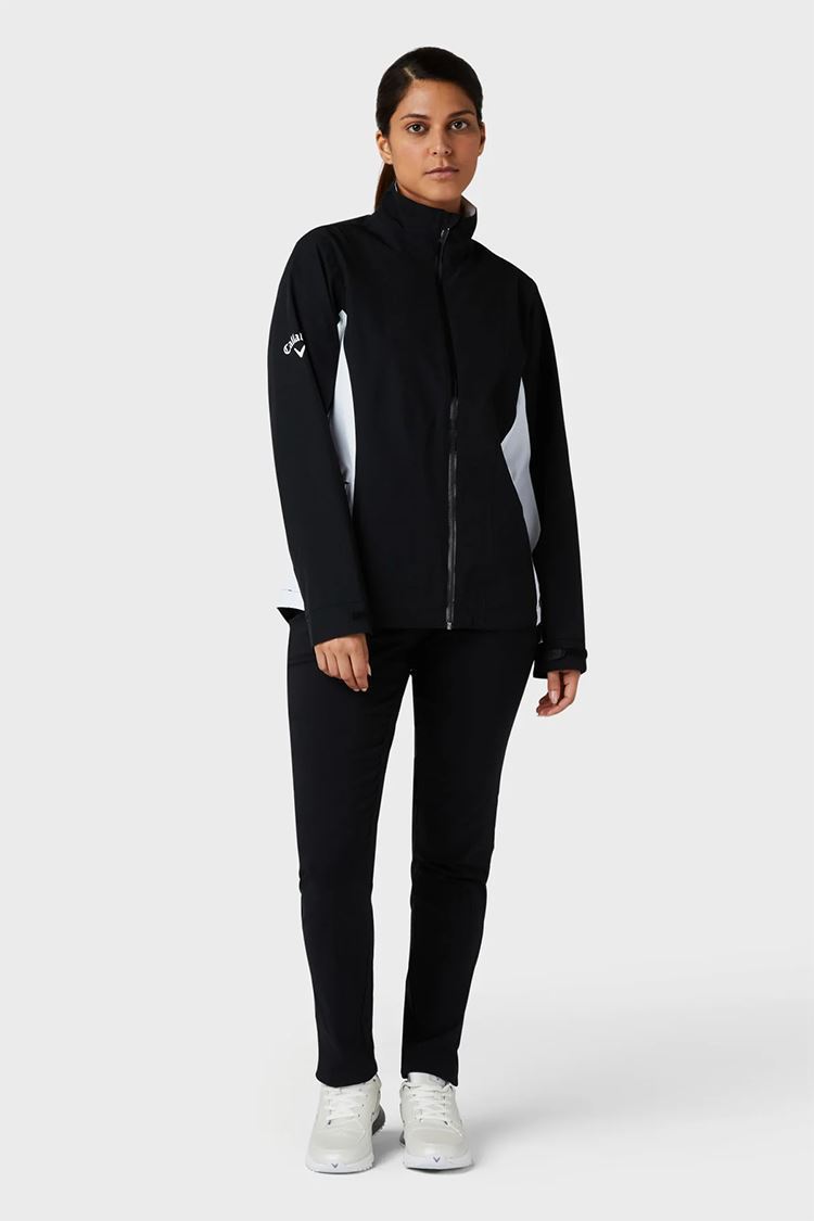 Picture of Callaway zns Ladies Liberty Waterproof Jacket - Brilliant White / Caviar
