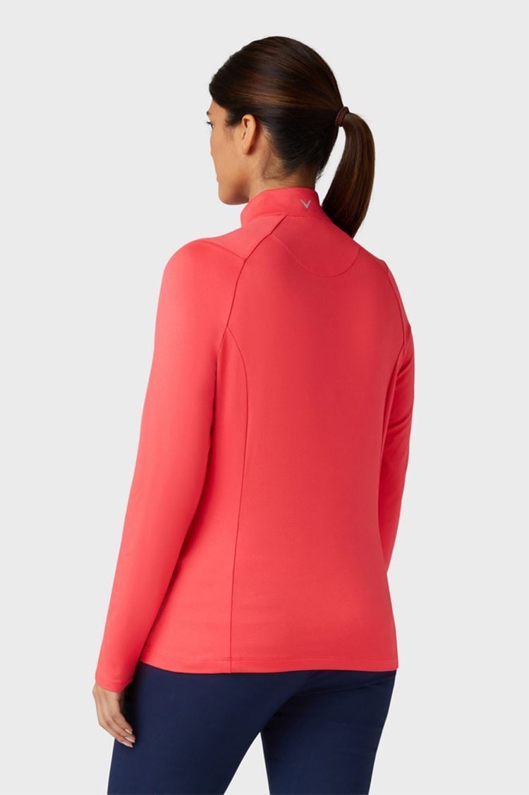 Picture of Callaway zns Ladies Thermal Long Sleeve Fleece Back Jersey Polo - Paradise Pink