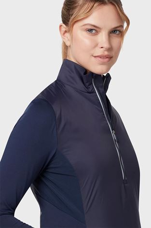 Show details for Callaway Ladies Insulated Mixed Media 1/4 Zip - Peacoat