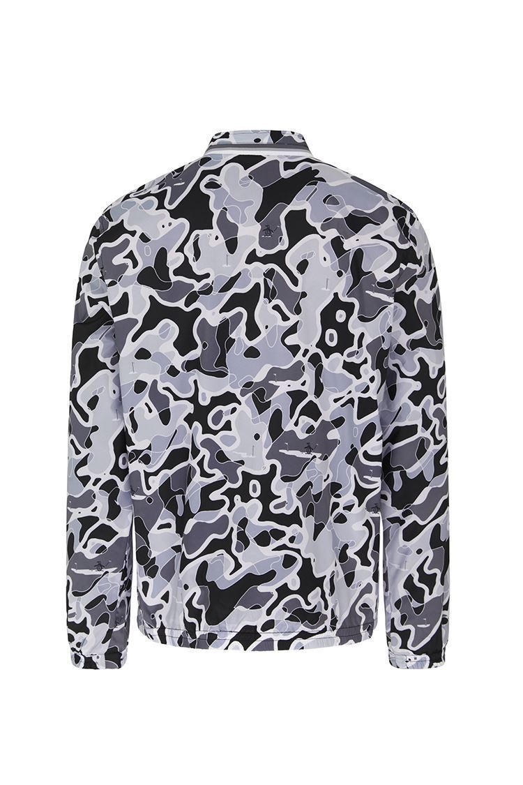 Picture of Original Penguin Men's Full Zip Novelty Printed Wind Jacket - Caviar / Quarry