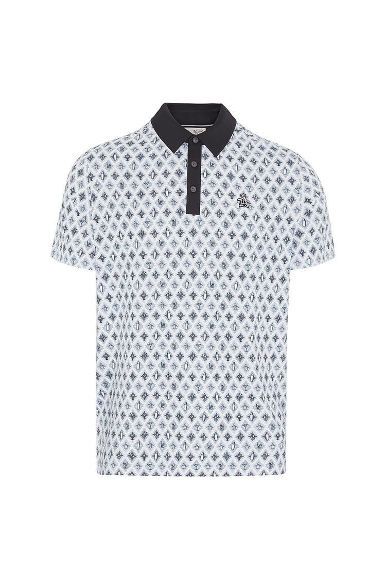 Picture of Original ZNS Penguin Men's All Over Atomic Cocktail Print Polo - Caviar