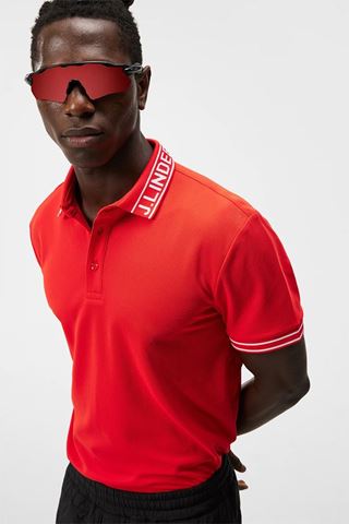 Picture of J.Lindeberg Men's Austin Regular Polo Shirt - Fiery Red G135