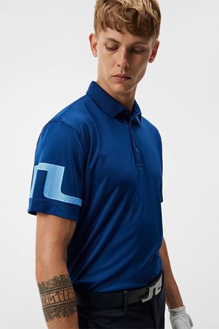 Picture of J.Lindeberg Men's Heath Regular Fit Golf Polo Shirt - Estate Blue 0341