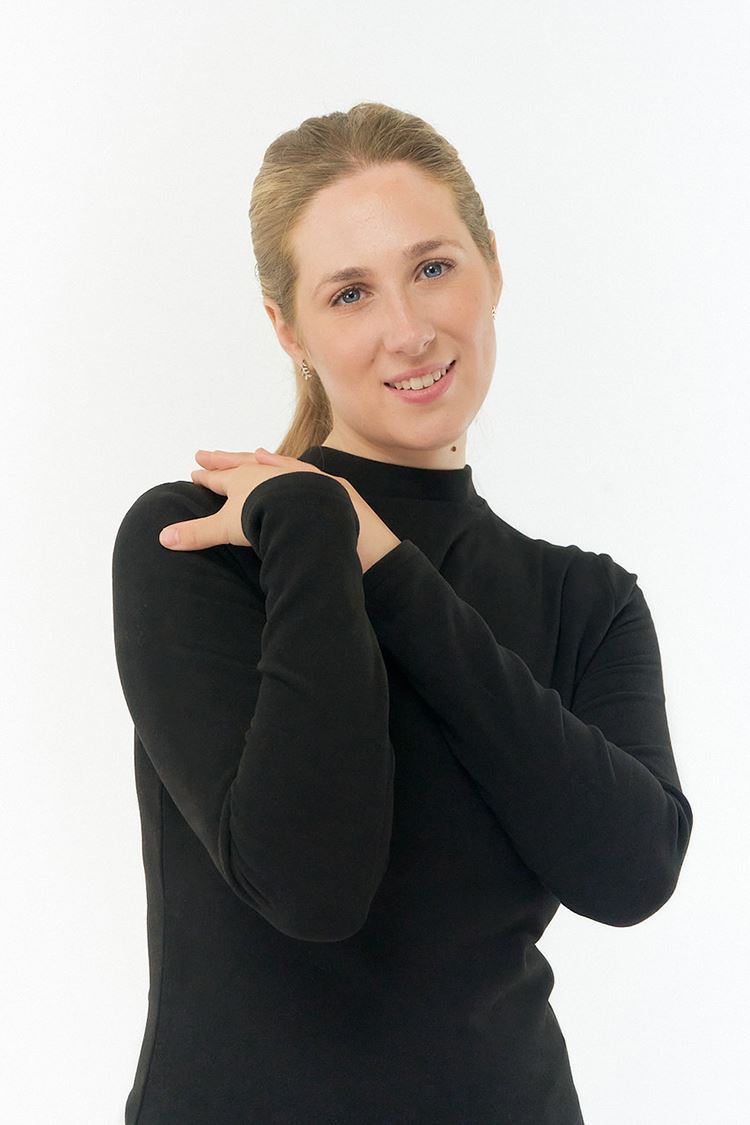 Picture of Pure Golf Ladies Fern Super Soft Mini Mock Neck Top - Black