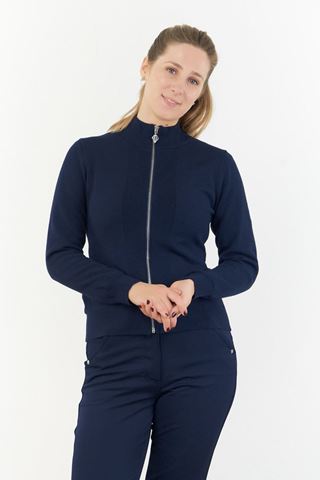 Picture of Pure Golf Ladies Blair Full Zip Lined Cardigan - Navy
