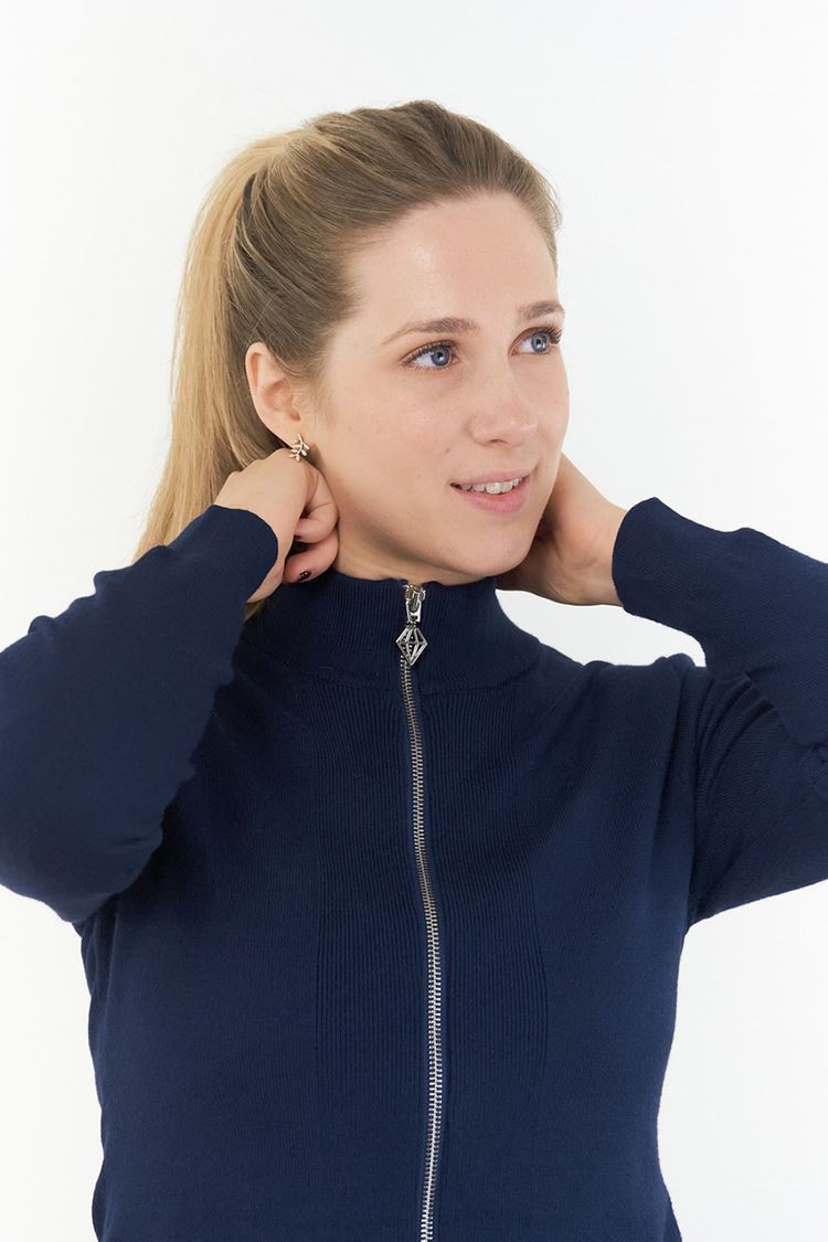 Picture of Pure Golf Ladies Blair Full Zip Lined Cardigan - Navy