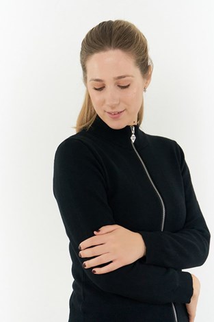Show details for Pure Golf Ladies Blair Full Zip Lined Cardigan - Black (MEDIUM ONLY)