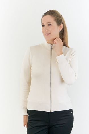 Show details for Pure Golf Ladies Blair Full Zip Lined Cardigan - Champagne