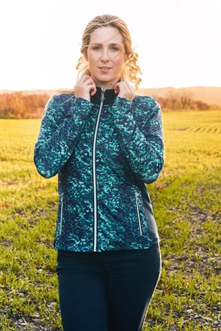 Picture of Pure Golf zns Ladies Auttie Winter Weight Jacket - Tourmaline Leopard