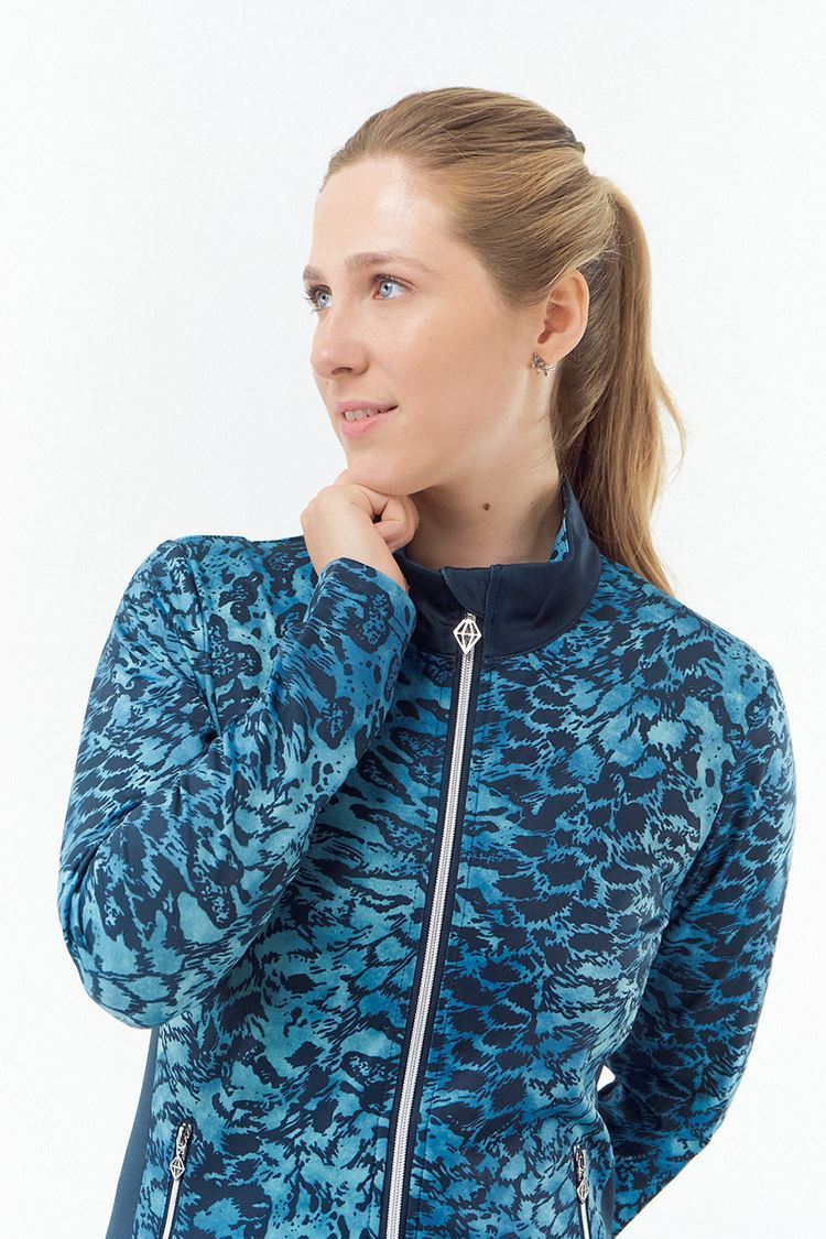 Picture of Pure Golf zns Ladies Auttie Winter Weight Jacket - Tourmaline Leopard