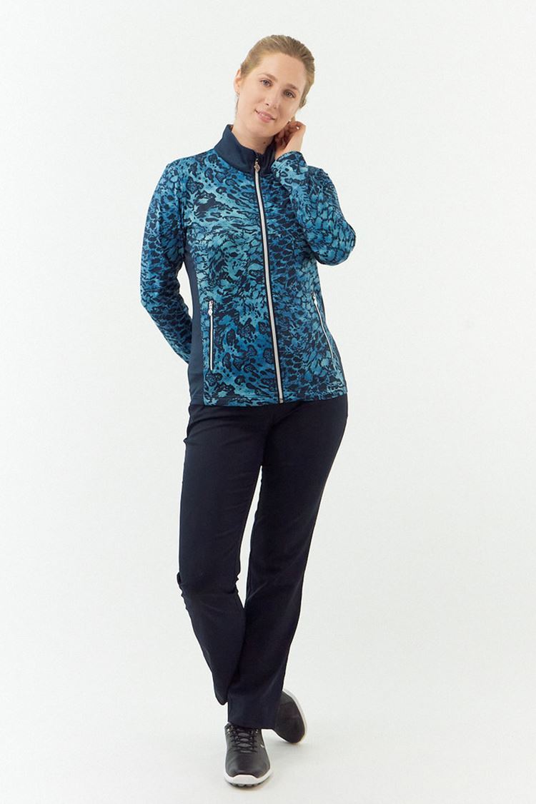 Picture of Pure Golf zns Ladies Auttie Winter Weight Jacket - Tourmaline Leopard