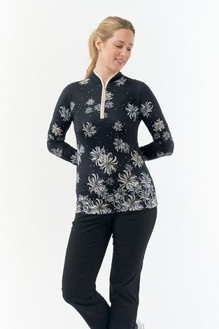 Show details for Pure Golf Ladies Carmine Long Sleeve Zip Top - Champagne Orchid
