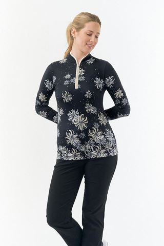 Picture of Pure Golf Ladies Carmine Long Sleeve Zip Top - Champagne Orchid