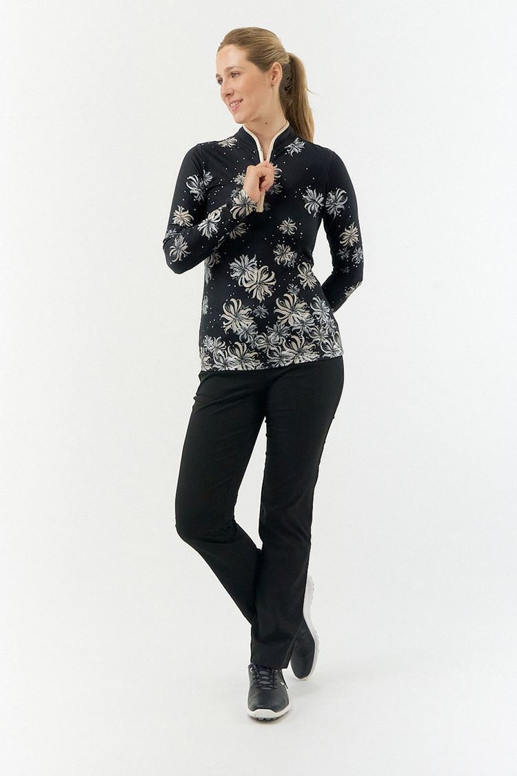 Picture of Pure Golf Ladies Carmine Long Sleeve Zip Top - Champagne Orchid