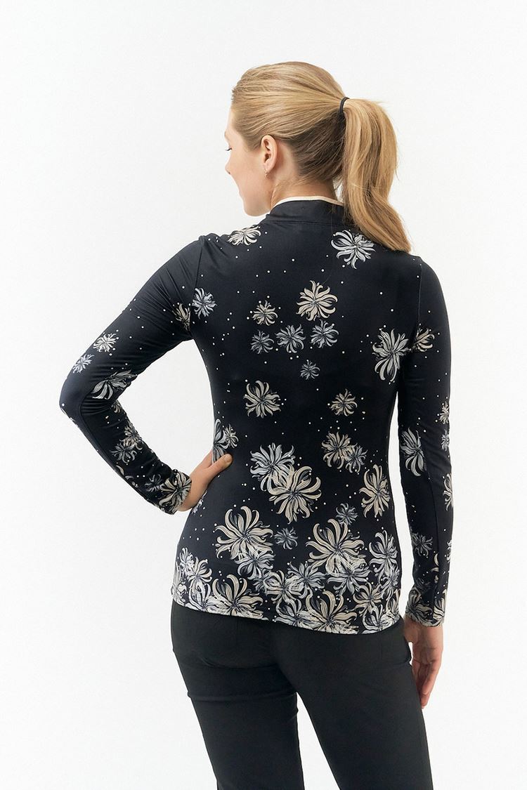 Picture of Pure Golf Ladies Carmine Long Sleeve Zip Top - Champagne Orchid