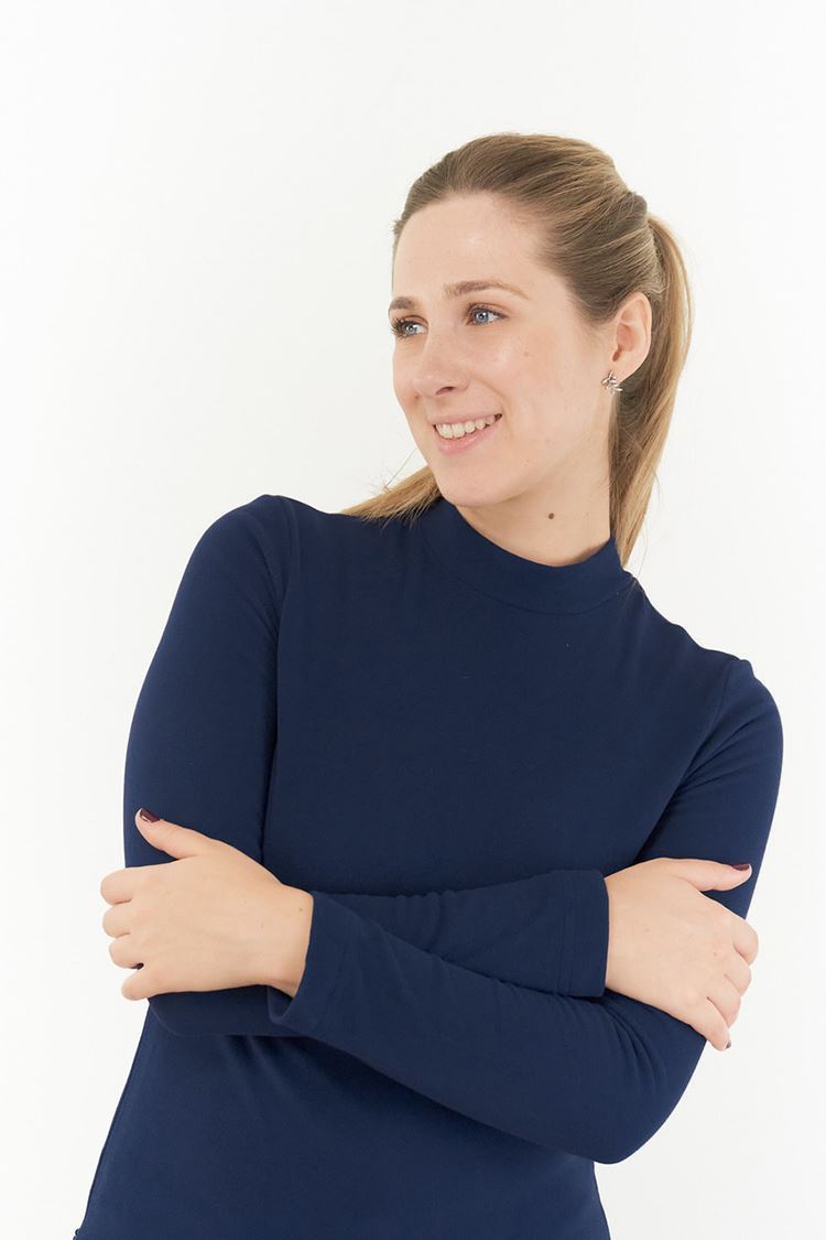 Picture of Pure Golf Ladies Fern Super Soft Mini Mock Neck Top - Navy