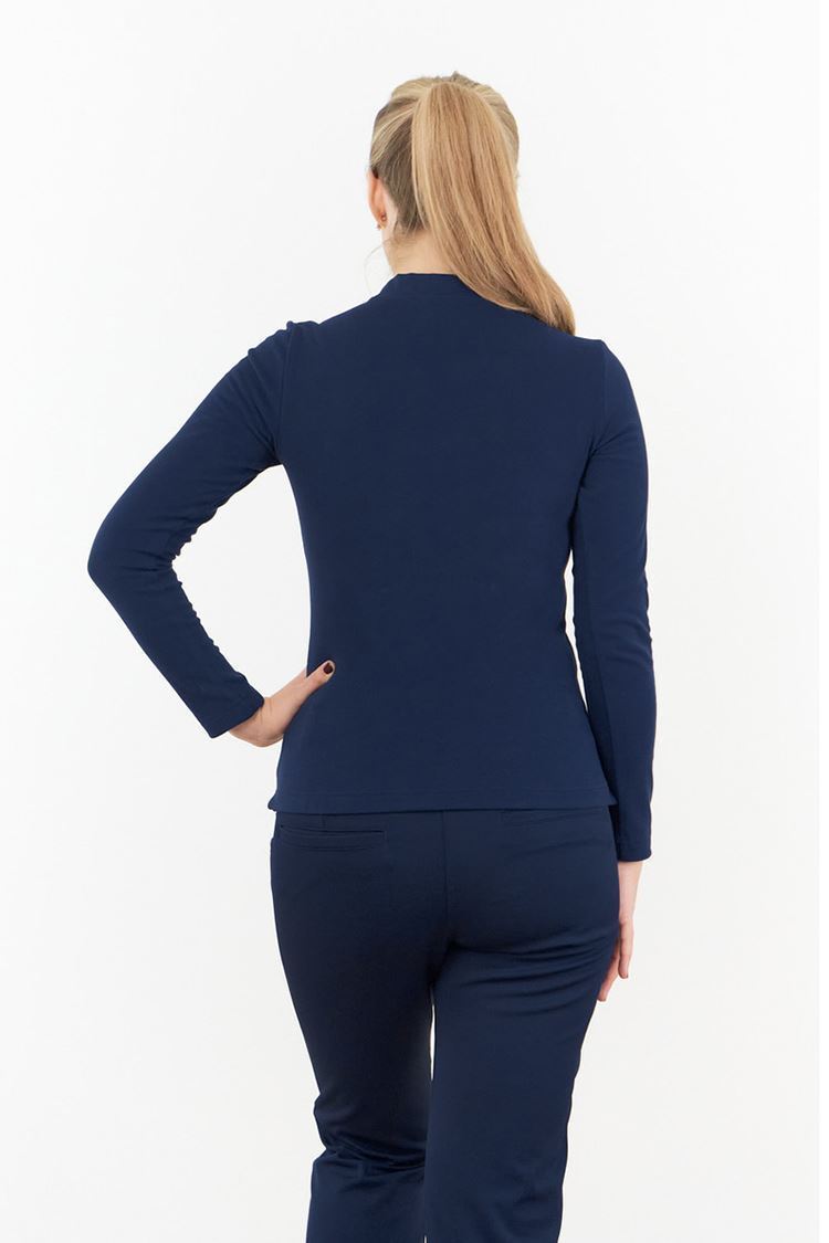 Picture of Pure Golf Ladies Fern Super Soft Mini Mock Neck Top - Navy
