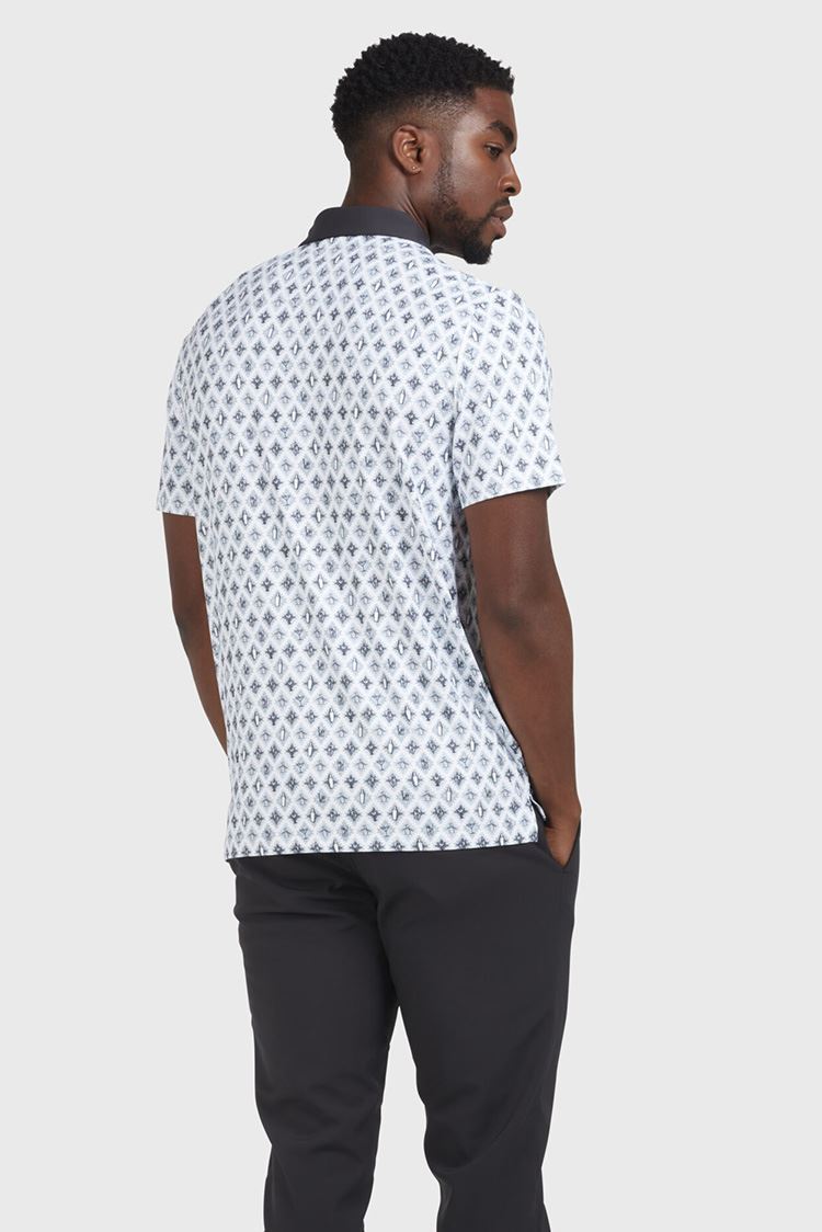 Picture of Original ZNS Penguin Men's All Over Atomic Cocktail Print Polo - Caviar