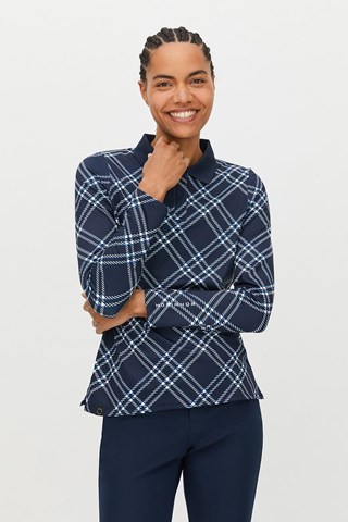Picture of Rohnisch Ladies Sia Polo Shirt - Oversized Check Navy - XS ONLY