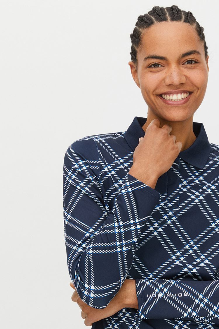 Picture of Rohnisch zns Ladies Sia Polo Shirt - Oversized Check Navy - XS ONLY